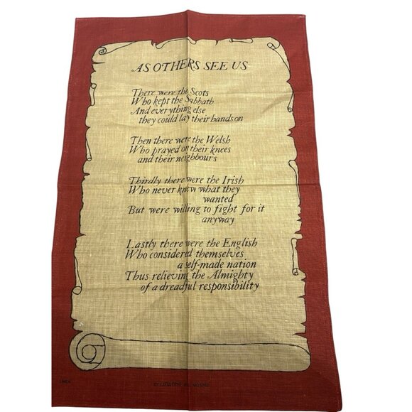 “As Others See Us” Linen tea towel By Linanne Made in U.K. 28 x 18 Diversity - Picture 2 of 14